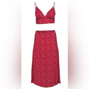 Reformation red daisy skirt set 4 / 6